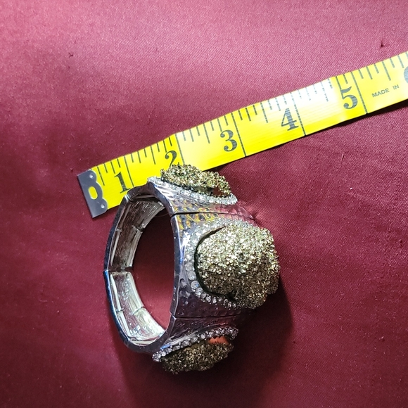 Large Silver and False Fools Gold Statement Braclet - Picture 5 of 6